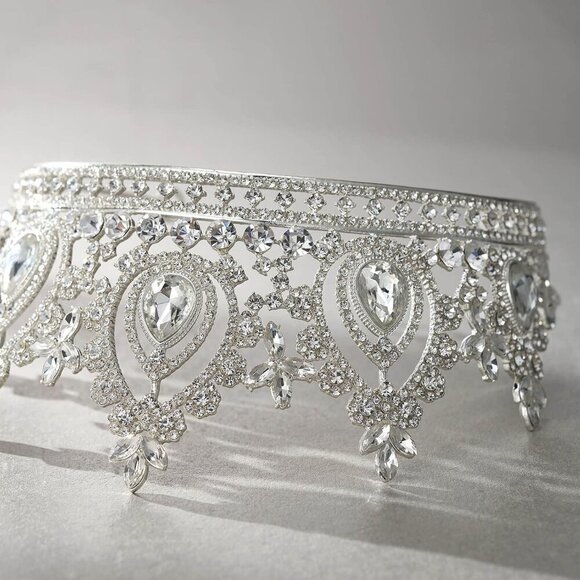 Queen Wedding Tiara for Women Crystal Crown Bridal Prom Quinceanera Accessories